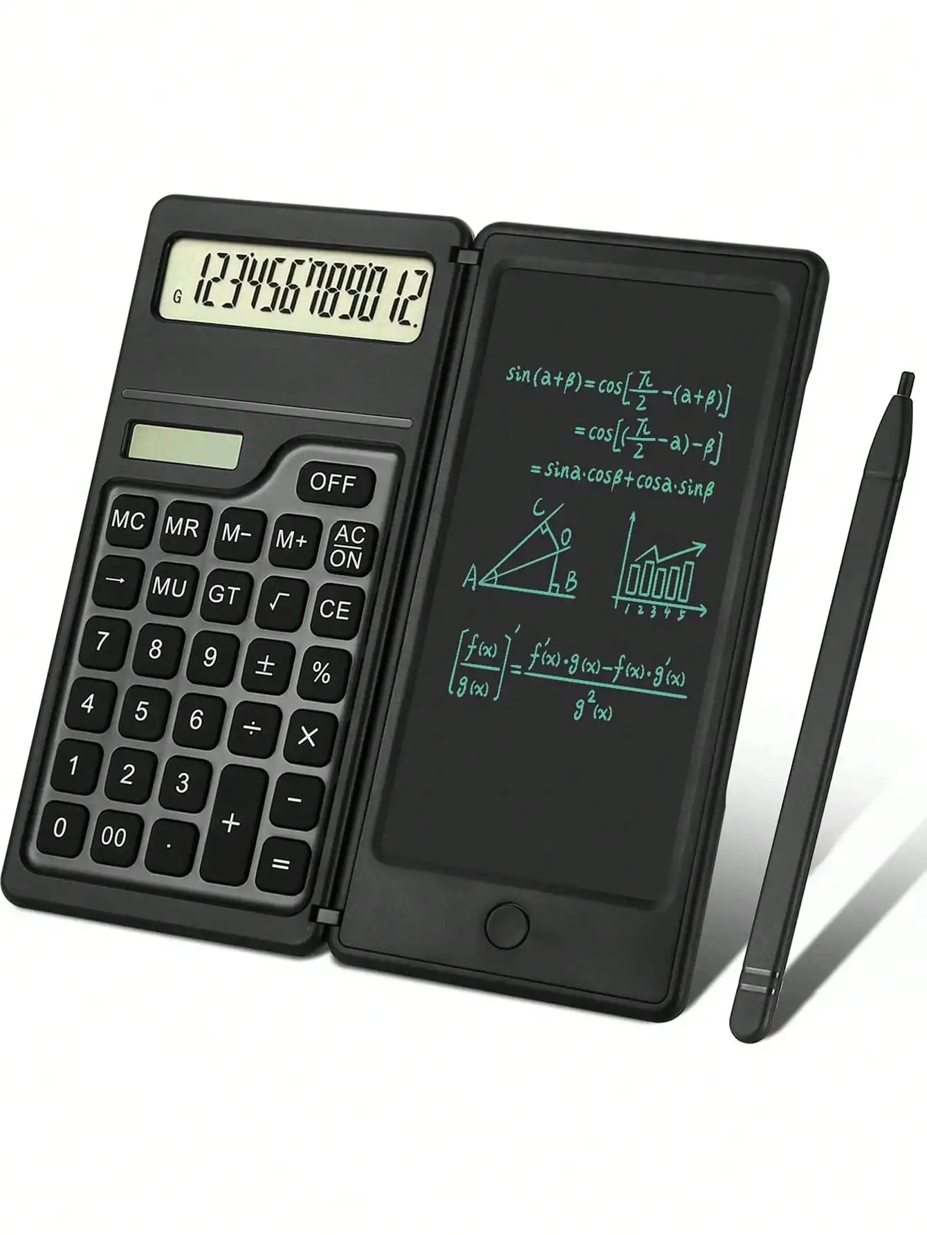 

Portable solar calculator, large display desktop calculator with silent design - suitable for students and office workers