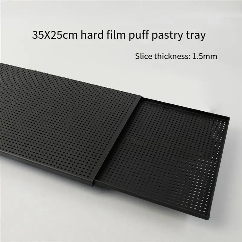 ABUN 2 Pcs Hard Anodized Aluminum Alloy Baking Sheet, Puff Pastry Tray, Anti-Expansion, Perforated, 35x25cm, for Oven