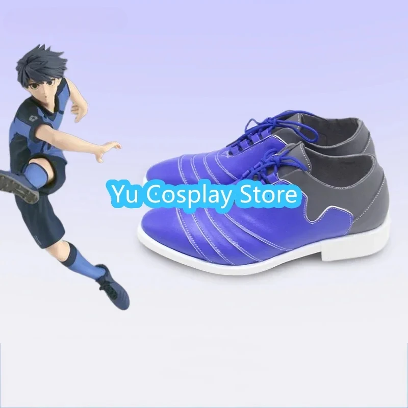 Anime BLUE LOCK Cosplay Shoes Isagi Yoichi Chigiri Hyoma PU Leather Shoes Halloween Carnival Boots Custom Made