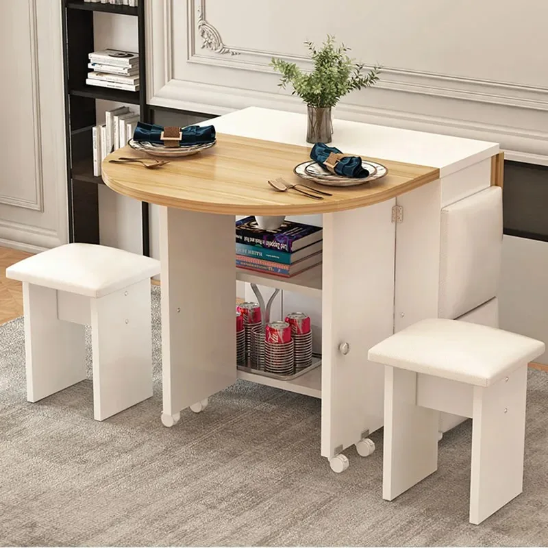 Party Unique Dinner Table Modern Foldable Party Restaurant Salon Dining Table Kitchen Space Saving Mesas De Comedor Furniture