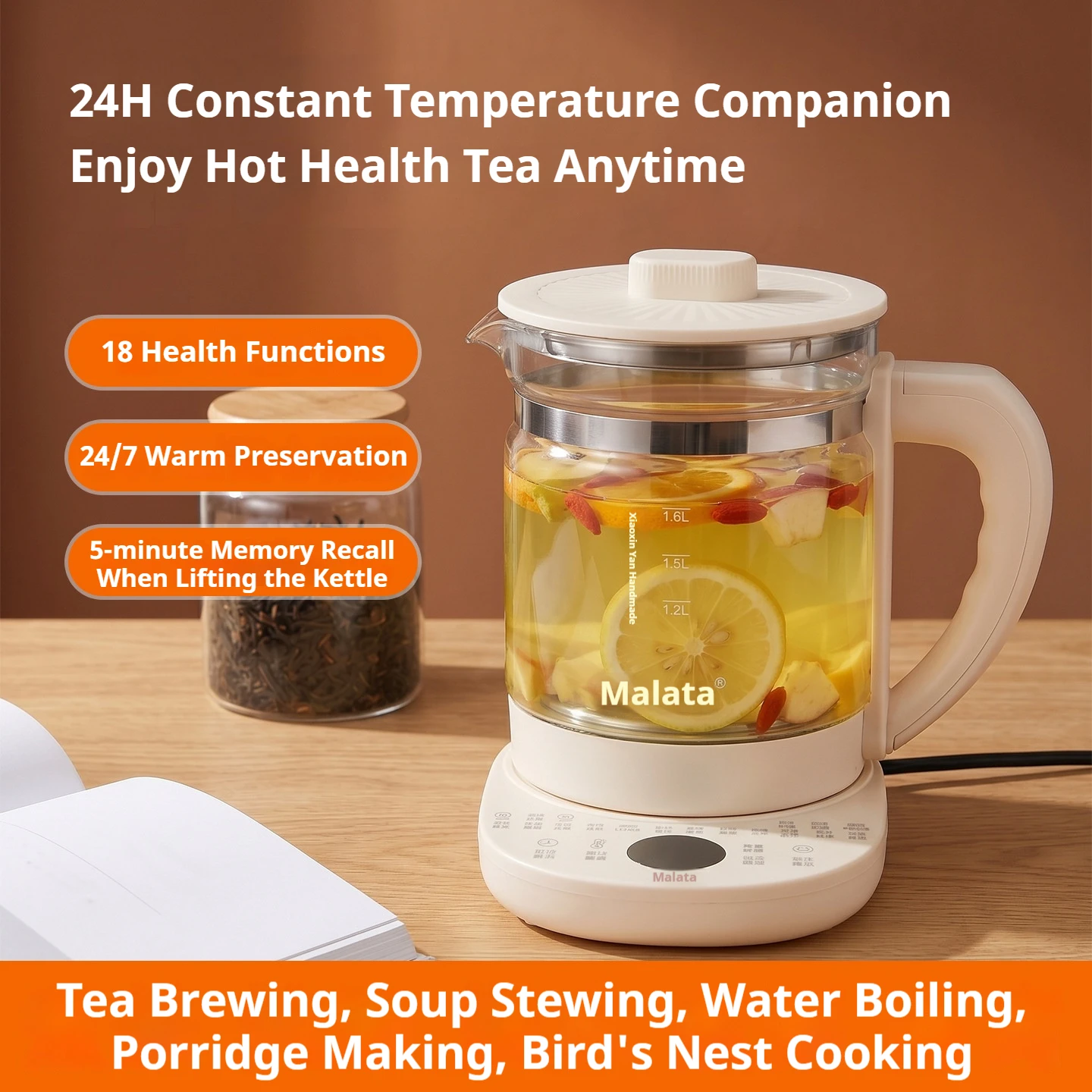 NEW 1.8L Electric Kettle Tea Pot Health Preserving Pot Boil Water Pot Kettle  Stew Cup Multifunctional Teapot Home Office 220V