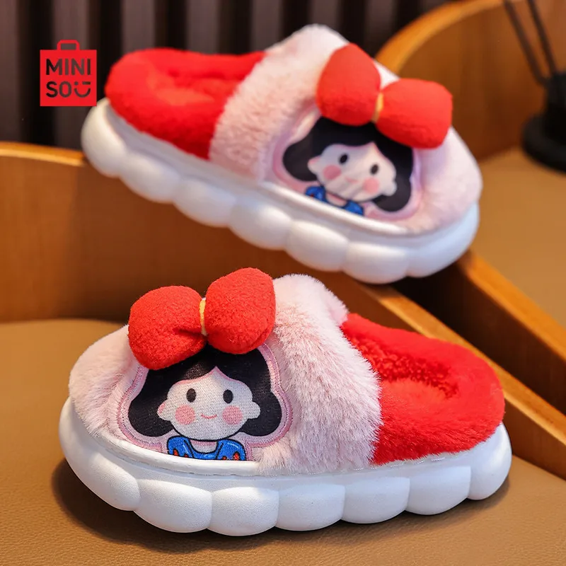 

Белоснежные тапочки 2025 года, теплая домашняя обувь на плюшевой флисовой подкладке для девочек, нескользящая зимняя одежда