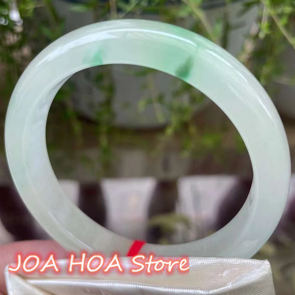 Newest Natural Jadeite Ice Kind Bangle Emerald Floating Green Bracelet Exquisite Elegant Atmosphere Jade Handring Fine Jewelry
