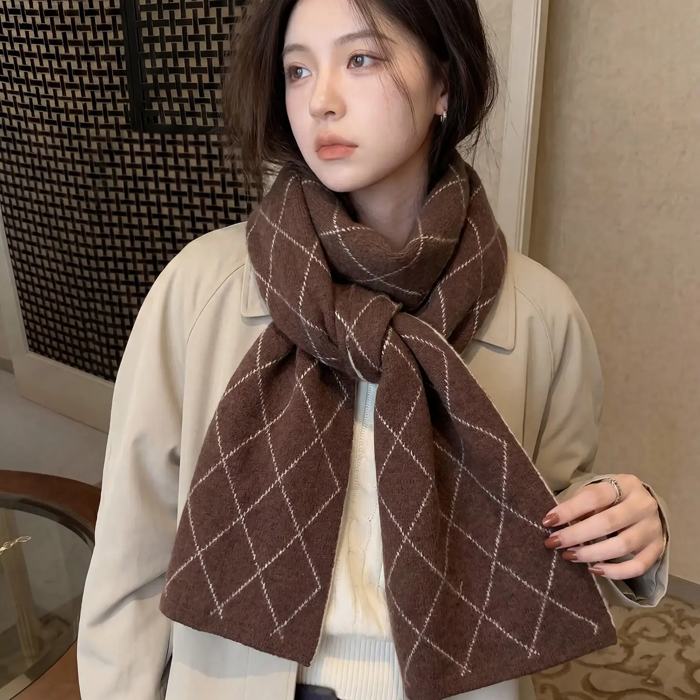 New Winter Women's Scarf 100% Wool Knitting 150cmx23cm Soft Fashionable Ladies Scarf New Arrival Best Quality RT 2026