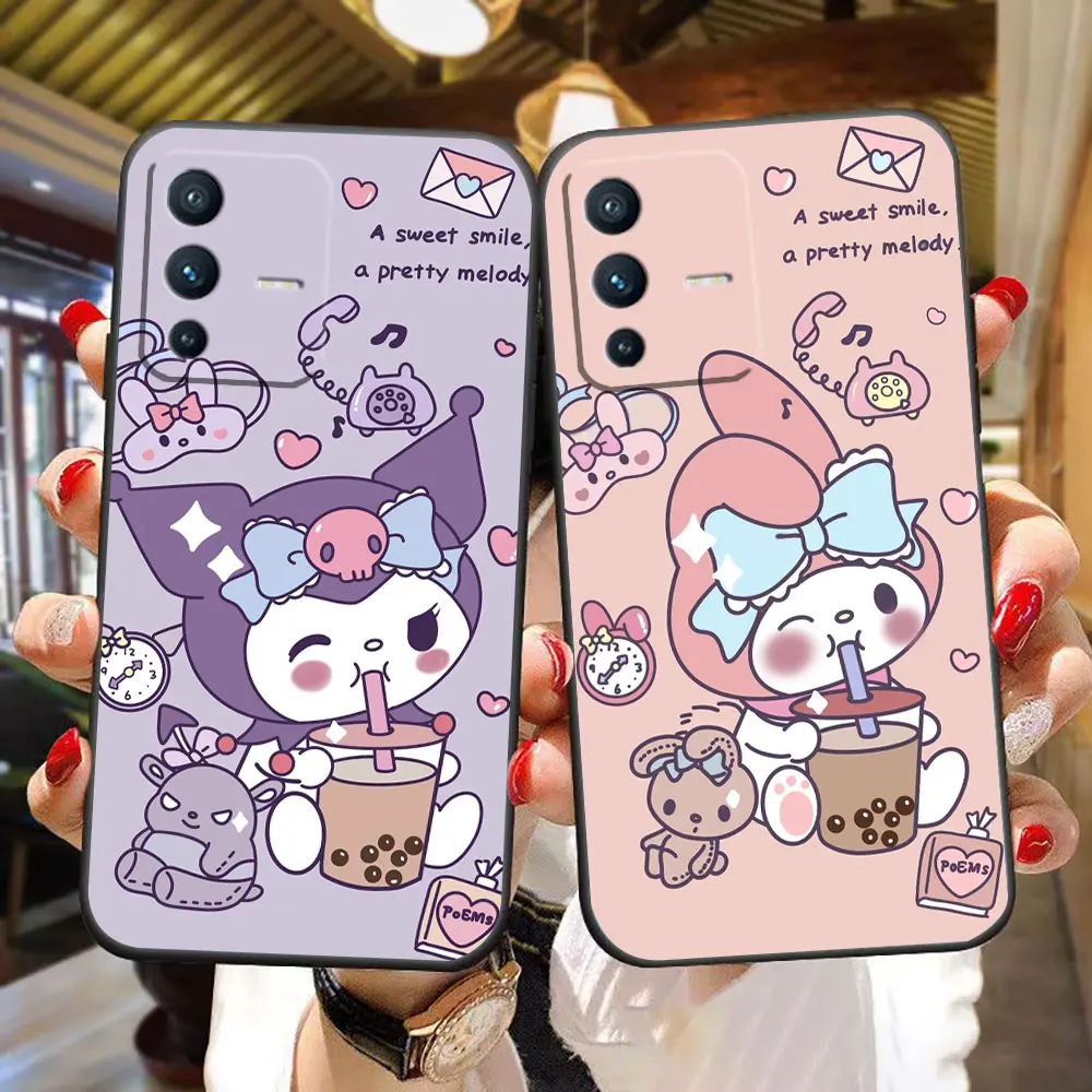 

S-Sanrio K-Kuromi My Melody Phone Case For VIVO V30 V30E V29E V27 V27E V25 V23 V23E V21 V21E V20 SE V19 S17 S16 Case Funda Shell