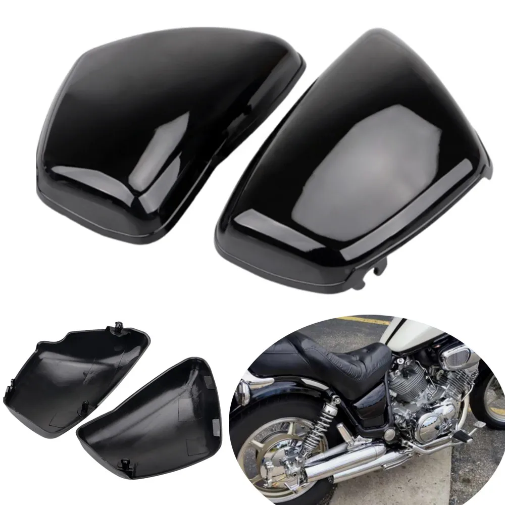 

Pair Motorcycle Black Side Panel Battery Cover For Yamaha 1984-up XV700 750 1000 1100 Virago