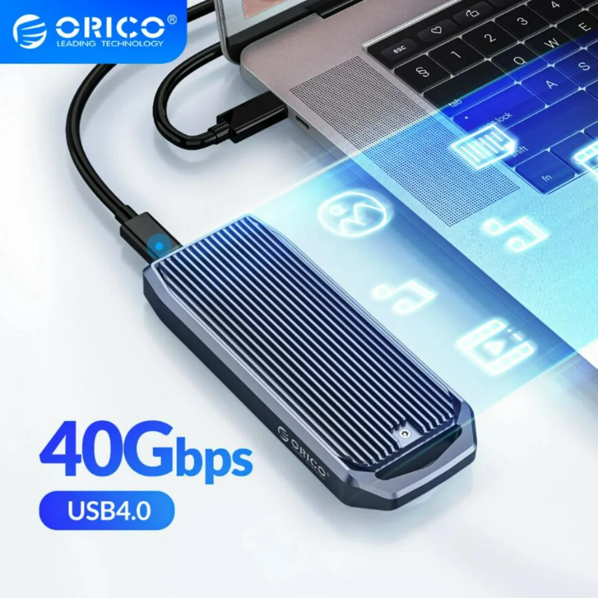 

ORICO LSDT M2 SSD Case 40Gbps NVME Enclosure M.2 to USB Type C 4.0 SSD Adapter for NVME PCIE M Key SSD Disk Box M2V01