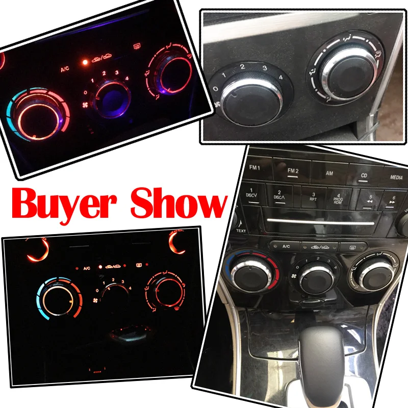 FOR MAZDA 6 M6 2004-2009 SWITCH KNOB KNOBS HEAT HEATER CONTROL BUTTONS DIALS FRAME RING A/C AIR CON COVER 2006 2005 2007 2008