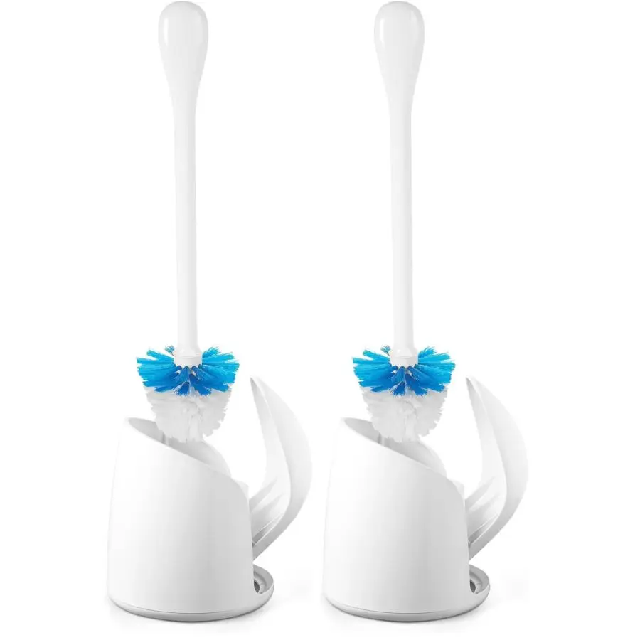 

Good Grips Compact Toilet Brush amp Canister, White, 6 x 43 4 x 171 4 h Pack of 2