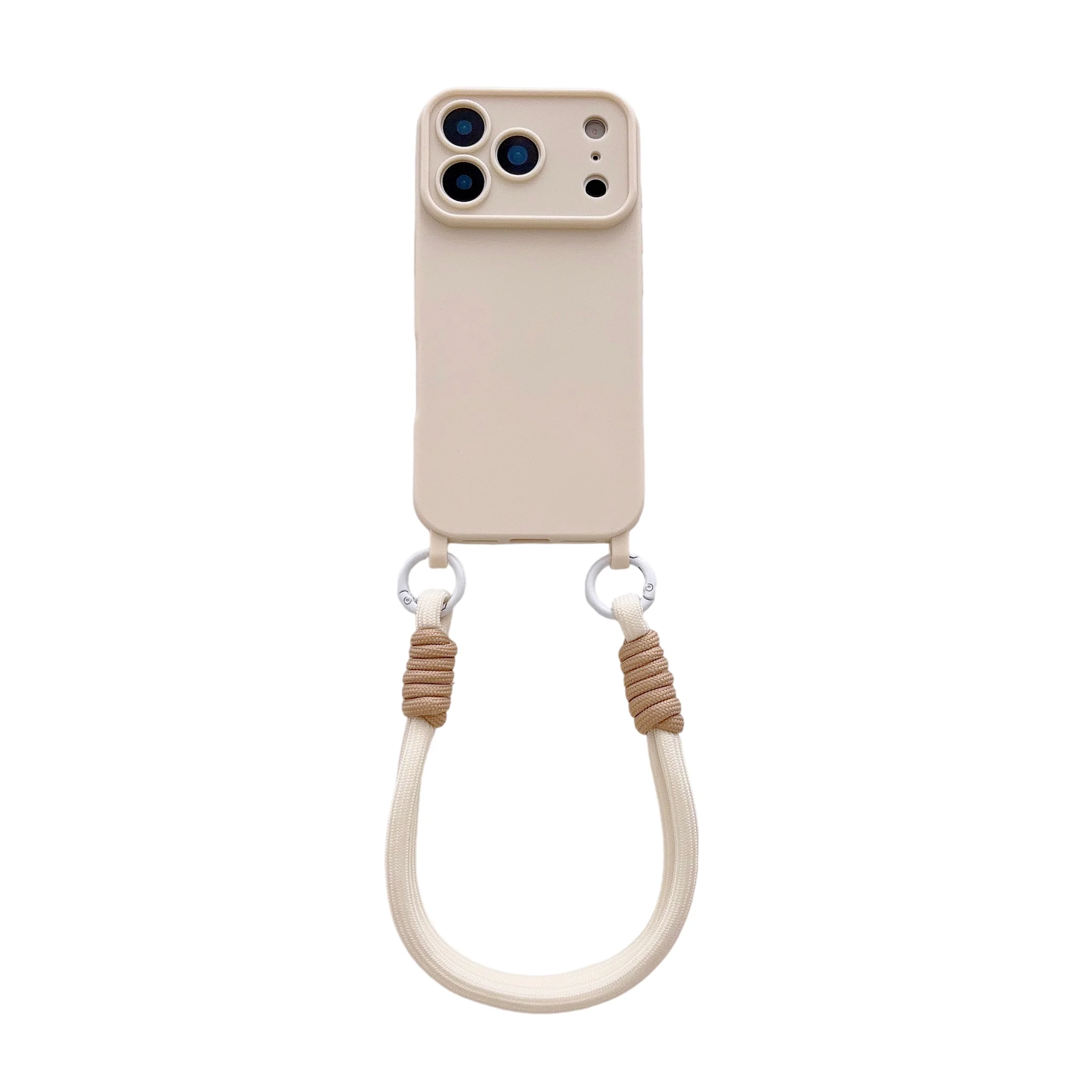 Soft Silicone Portable Hand Strap Lanyard Phone Case For iPhone 17 16 15 14 13 12 11 Pro Max 16e 17e Candy Color Protect Cover