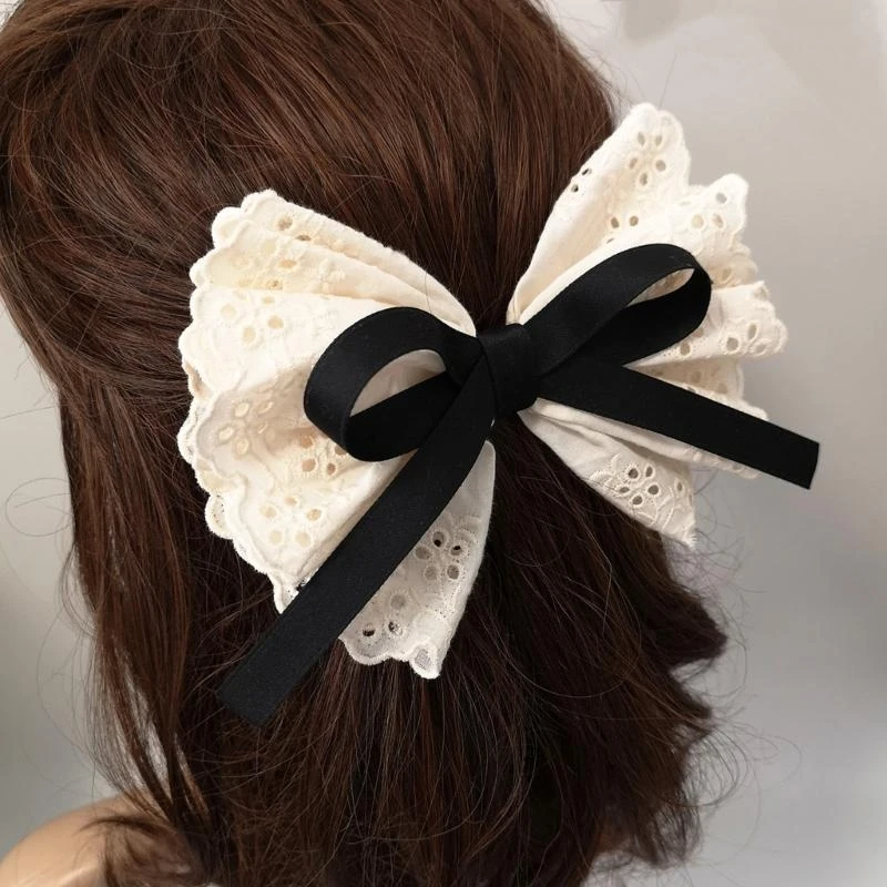 

Sweet Ballet Hair Bows Elegant Lace Bowtie Hairclip Braids Barrettes Spring Hair Clip Female Hair Styling Clip 15UB