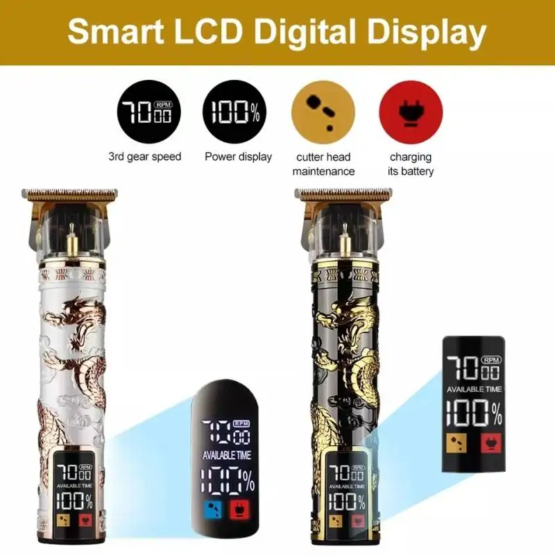 المهنية مقص الشعر للرجال آلة قطع الحلاقة حلاقة أداة تهذيب اللحية الحلاق القاطع جزازة رجالي ماكينة حلاقة كهربائية Kemei