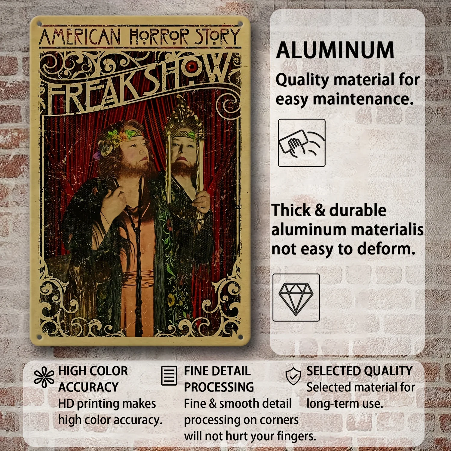 Vintage Metal Sign, Freak Show Sign, A Gift For Freak Show Lovers, Porch, Garage, Outdoor Decor, Water-proof, Dust-proof