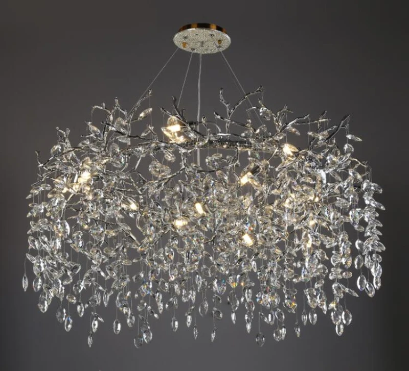 French luxury living room chandelier hotel branch crystal LED lighting villa creative design lights Gold/Silver