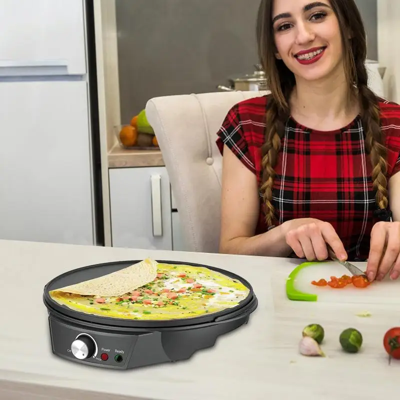 Pancakes Maker Machine Non Stick Crepe Pan Electric Single-side Pan Heating Hot Plate For Frying And Baking Roti Tortilla