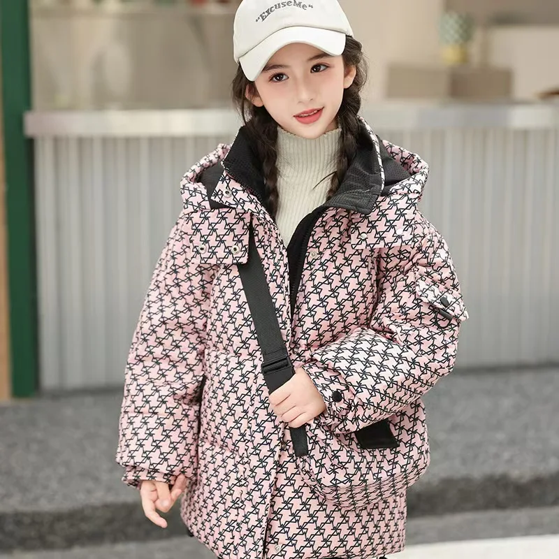 Winter Girls Thick Warm White Duck Down Jacket Children Coat Kids Parka Teenager Hooded Snowsuit Clothes 4 6 8 9 10 Year