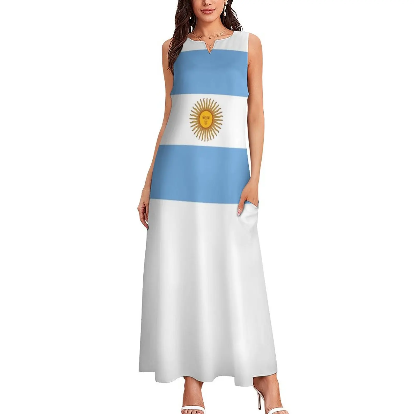 Flag of Argentina - Bandera de Argentina Long Dress birthday dress for women dress for women