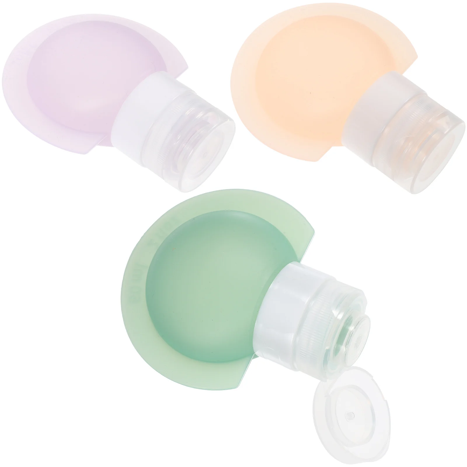 3 Pcs Travel Bottle Set Squeeze Bottles Silicone for Toiletries Shampoo and Conditioner