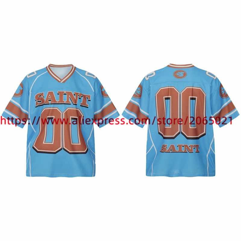 التجفيف السريع سانت شبكة تي شيرت الرجال النساء أعلى جودة المتضخم الأزرق المحملة عارضة عدد 00 تي شيرت