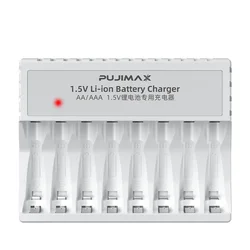 8-Slot Lithium Battery Charger With Cable For AA 1.5V Lithium Battery Large Capacity Rechargeable Li-ion Battery