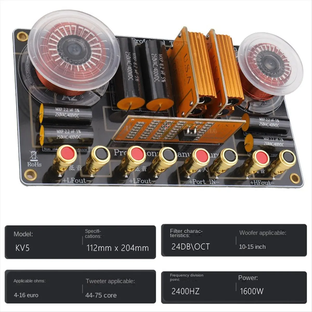 《Factory Direct》1600W 2-Way Speaker Crossover,High-Low Frequency Divider Filter Board for Enhanced Audio Performance,for DIY Spe