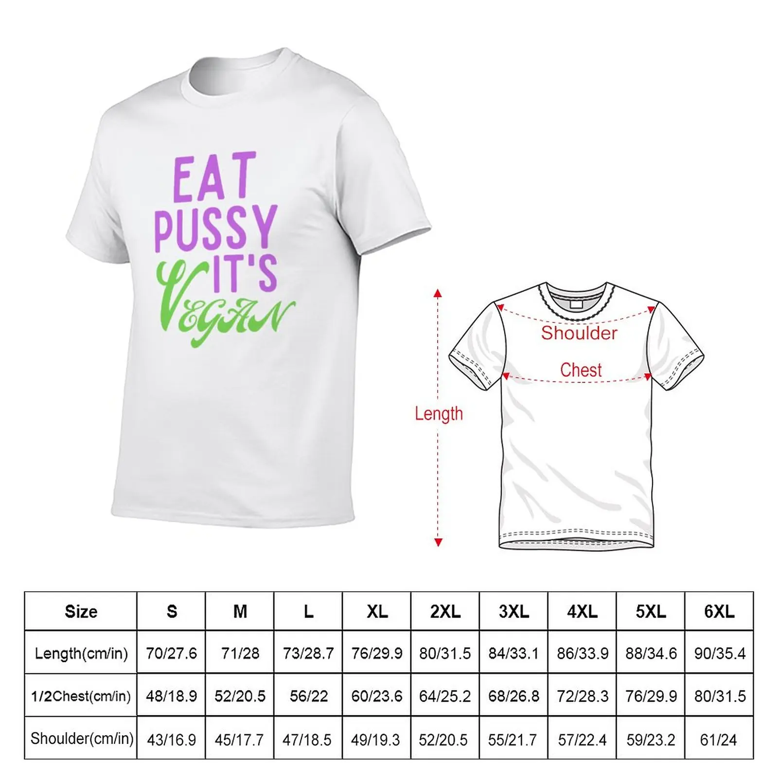 New Eat pussy its vegan T-Shirt oversized t shirt kawaii clothes mens clothing