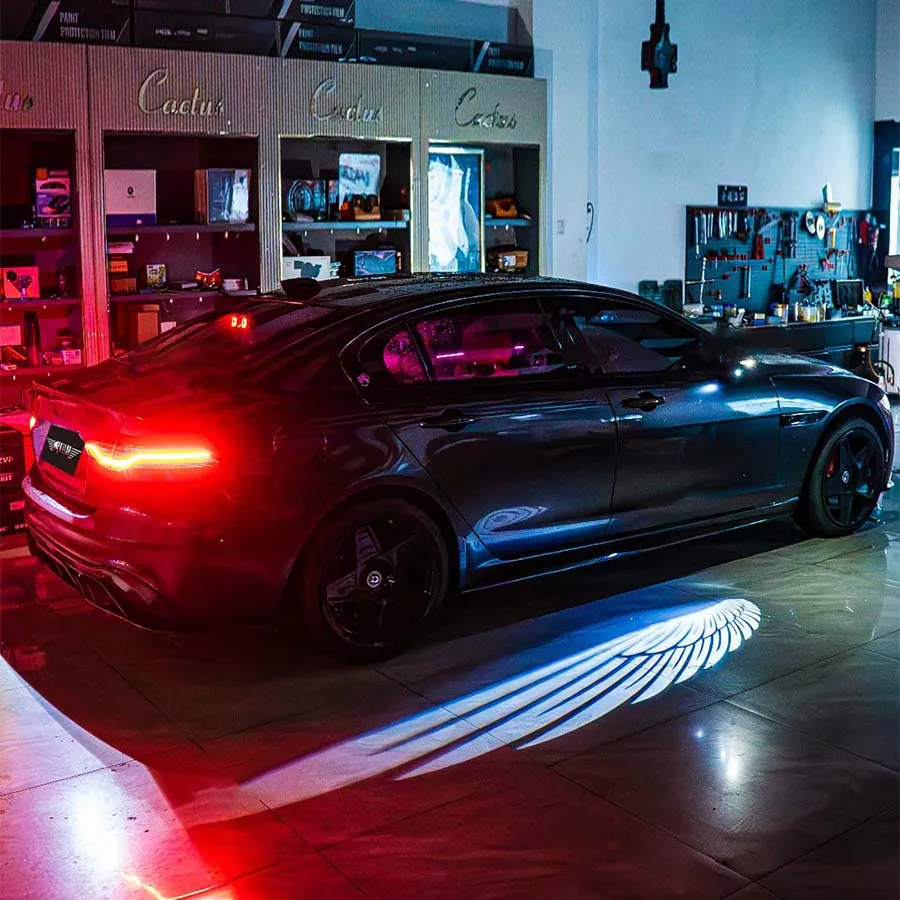 

Зеркало заднего вида с крыльями ангела, светильник-лужа, подходит для Jaguar XF XE XJ XK 2006-2025, приветственный свет, проектор, торшер, автомобильный комплект