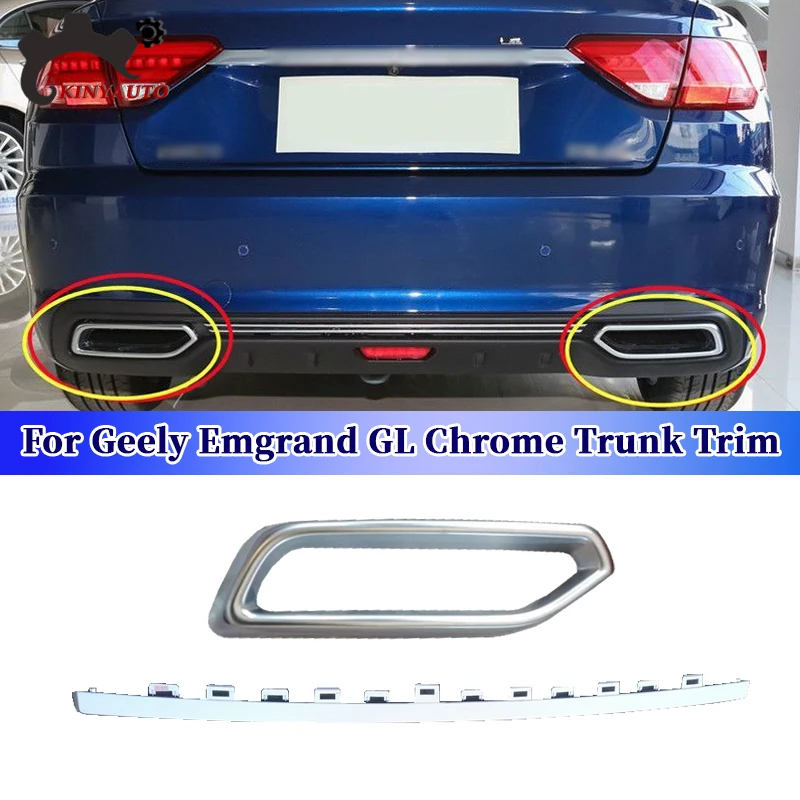 

For Geely Emgrand GL 2018 19 Chrome Trunk Trim ABS Rear Bumper Lid Strip Finish Panel
