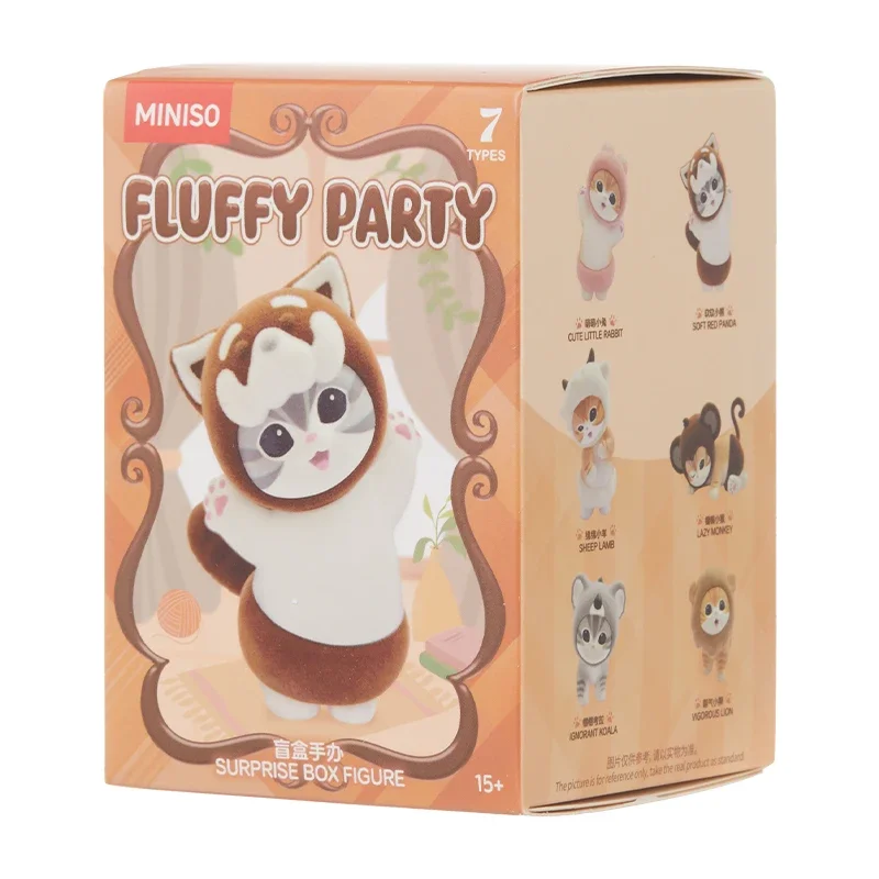 Miniso Mofusand Fluffy Party Series กล่องตาบอดตัวเลข Hipster ตกแต่งของขวัญวันเกิด