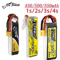 3Pcs Upgrade TATTU 450/500/550mAh 75/95C 3.7/7.4/11.1/14.8V Lipo Battery For RC Helicopter Quadcopter FPV Racing Drone Parts