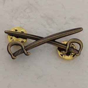 US Army Cavalry crossed Cobre Lapela Pin Metal Distinctive Pin 4 Main sales hat of the American cavalry - №3
