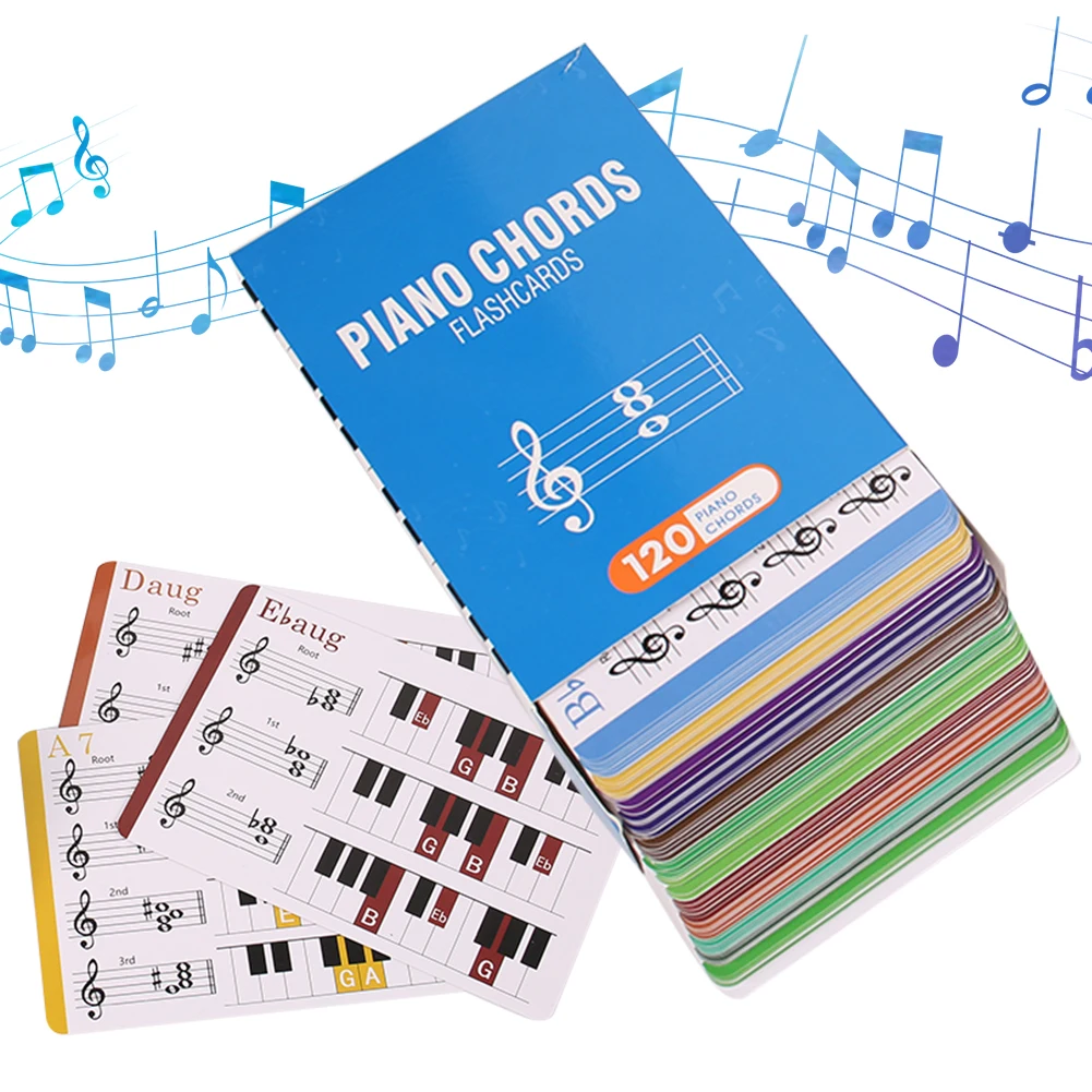 Flash Cards for 120 Chords Piano Chords Chart Included Fun Educational Flashcards Piano Reference Cards for Piano Music Learners