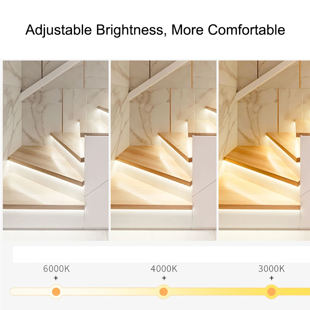 LEDモーションセンサー,階段ライトコントローラーキット,階段用の自動調整可能な明るさ,フレキシブルストリップ,32チャンネル,DC 12v 24v