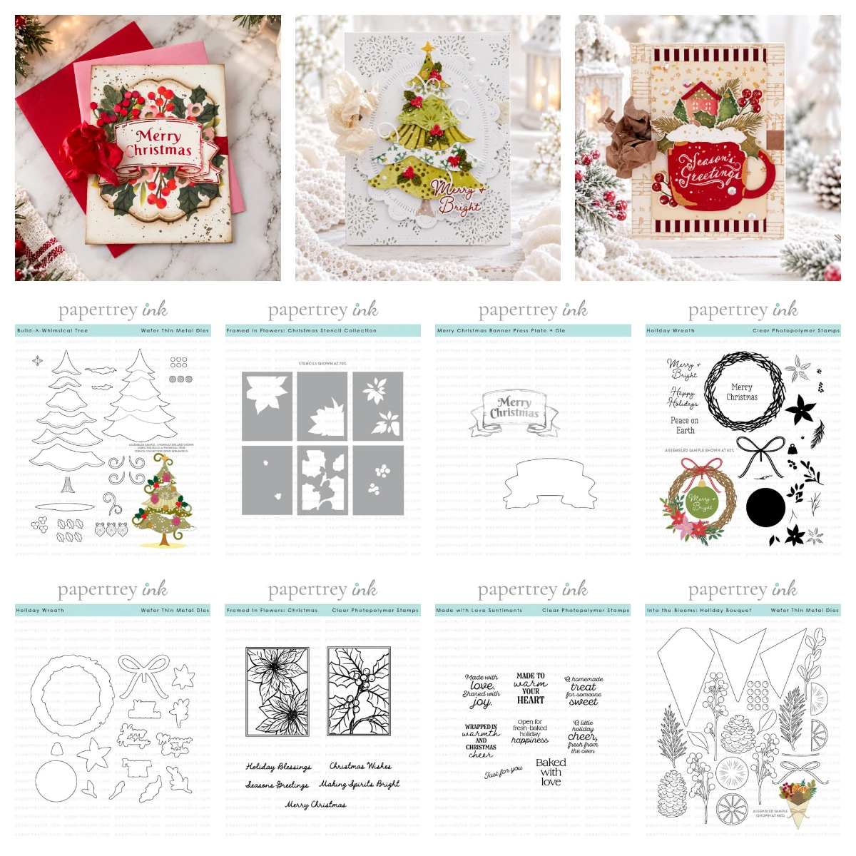 2026 Neuer Weihnachtskranz DIY Metall-Stanzformen Klare Stempel Heißfolien-Schablone DIY Scrapbooking Weihnachtskarten-Tagebuch-Dekorationen