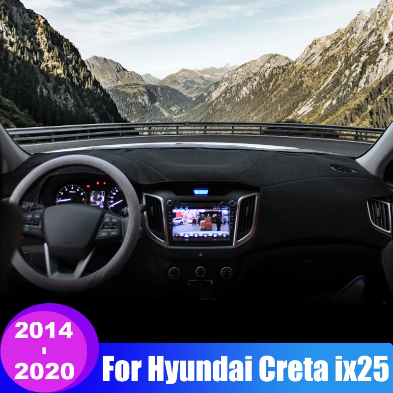 

Для Hyundai Creta ix25 2014-2016 2017 2018 2019 2020 автомобильный чехол для приборной панели, козырек от солнца, коврики для предотвращения света, анти-УФ-защитные внутренние ковры