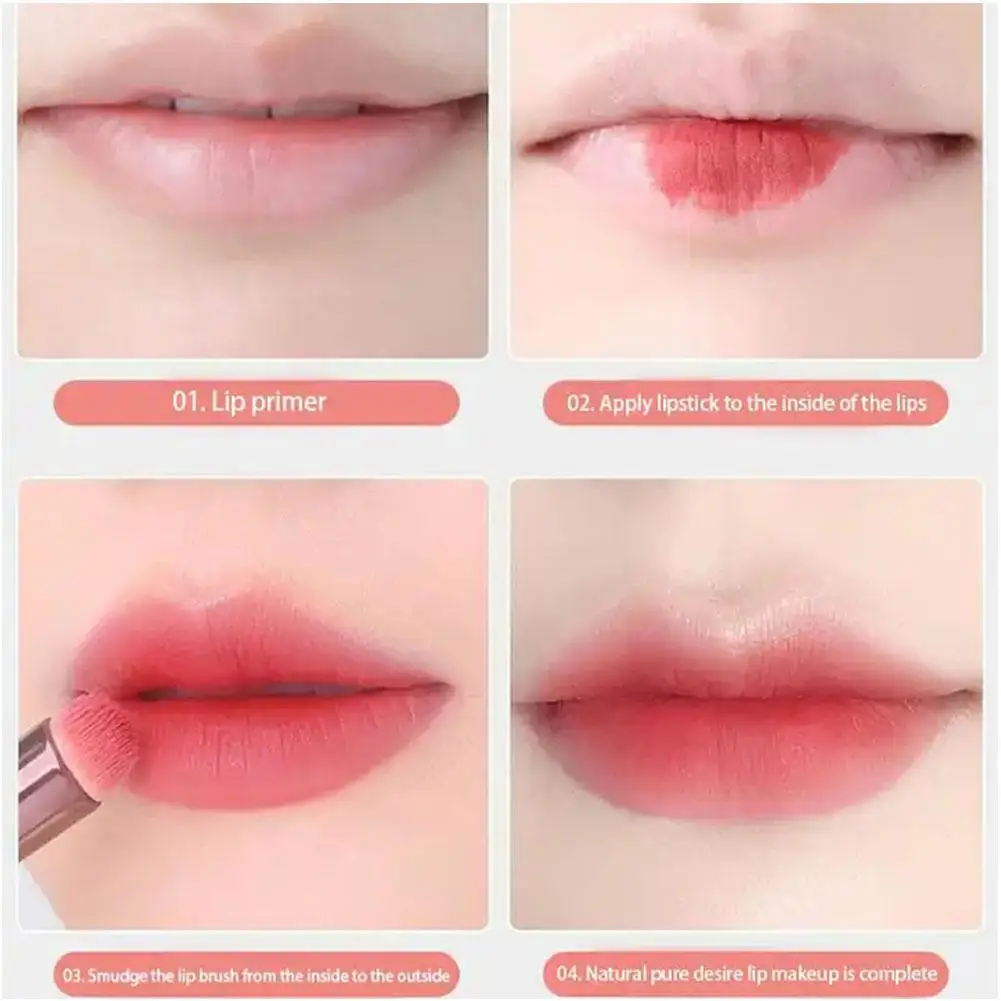 Cubo de almacenamiento de pinceles de labios redondos, pincel portátil, corrector profesional, delineador de maquillaje, H2W1