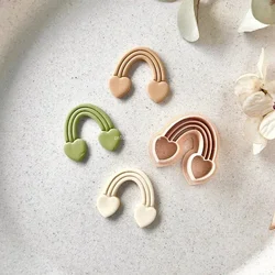 Heart Rainbow Shaped Clay Cutting Molds Valentine's Day Cloud Pattern Dangle Clay Cutters for DIY Pendant Earring Jewelry Making
