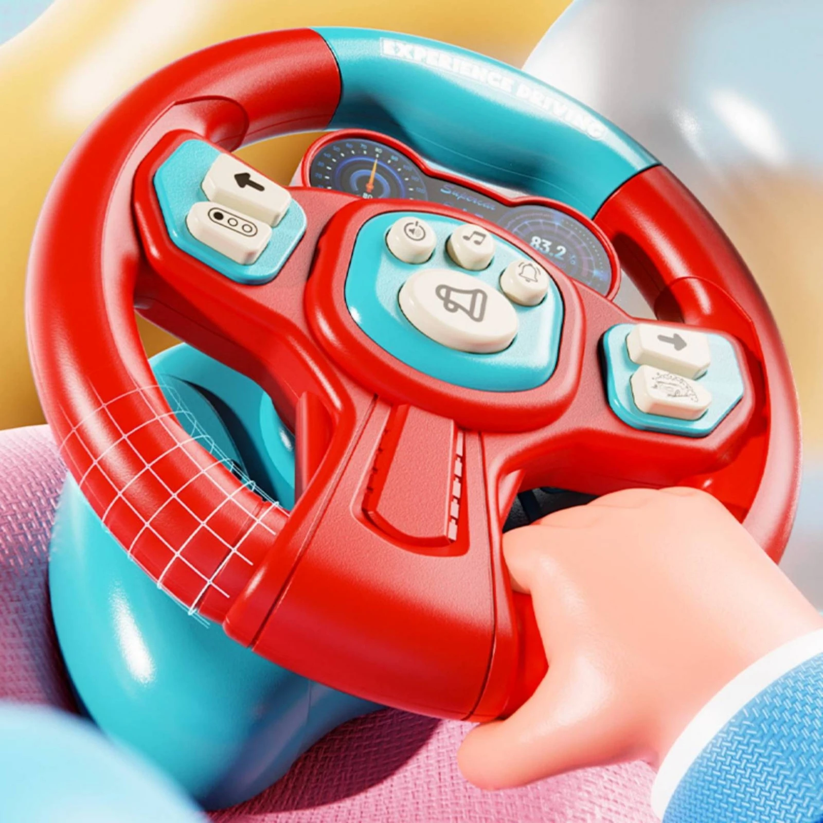 

Suction Cup Steering Wheel Toy Dashboard Style Simulated Steering Wheel Toy for Vehicle Play