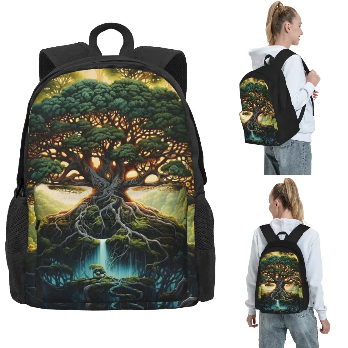 Great Tree Of Life Digital Print Backpack Hot Sale Daypack Large Capacity Children BookBag School Bag Shoulder Bags for MenWomen