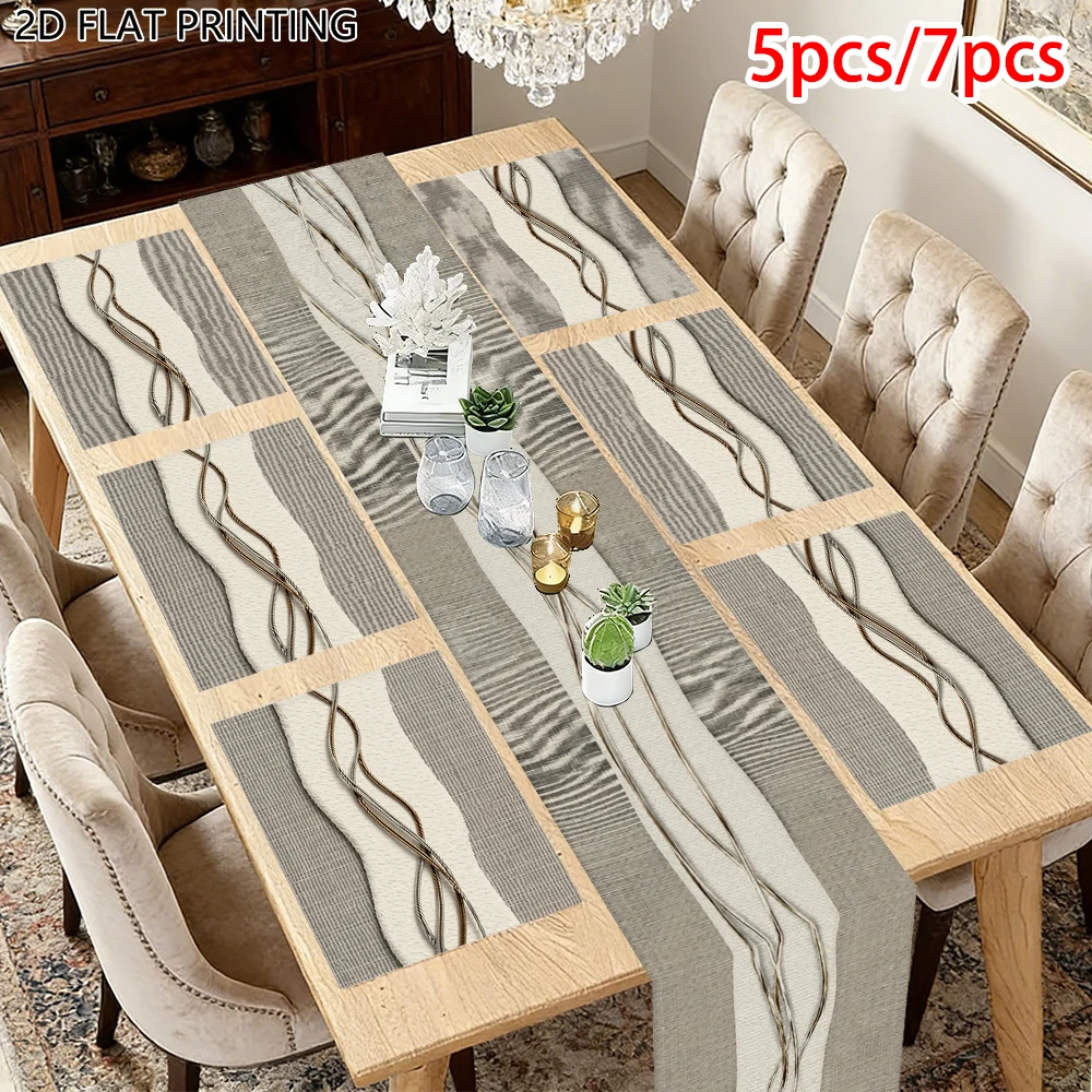 1pc Farm Twig Table Runner and Placemat for Dining Room Kitchen Family Banquet Table Decor
