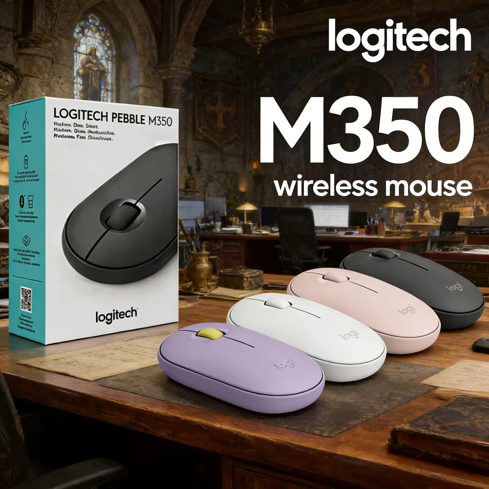 

Logitech Pebble M350 Wireless Bluetooth Mouse Mute Clicks Plug-and-Play Home Office Travel Compatible with Windows Mac iPad