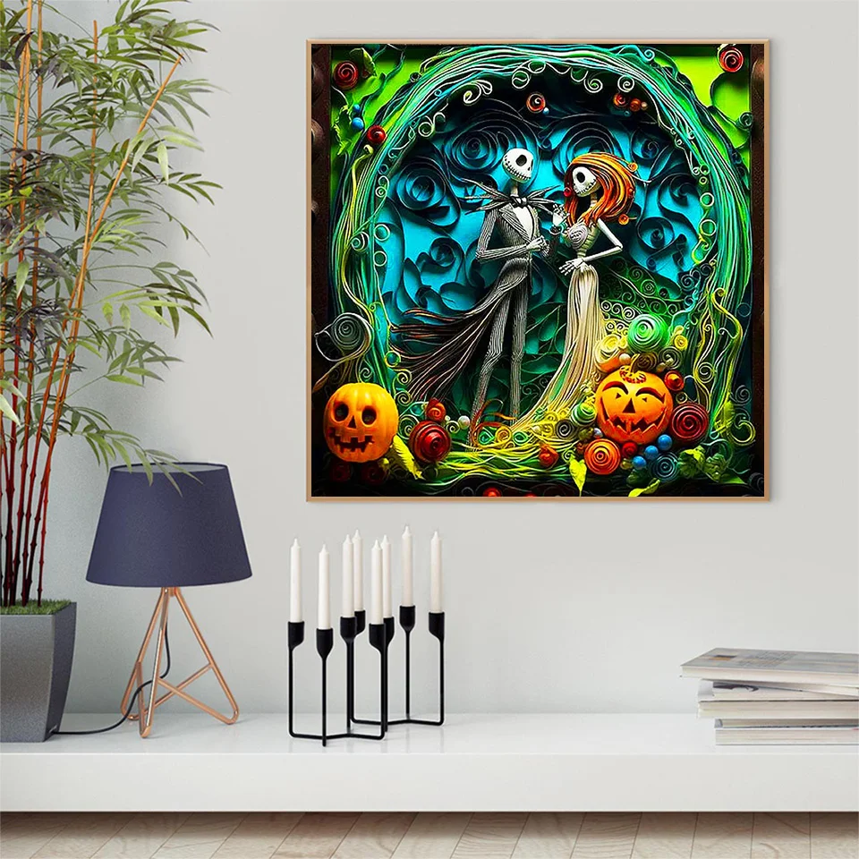 Disney New Diamond Embroidery Jack Cartoon DIY Soldes Paintings with Rhinestones Mosaic The Nightmare Before Christmas Wall Art