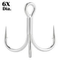 Triple Fishing Hooks 6X Strong Large Format Fishing Hooks Sea Fishing Saltwater Classic Treble Hooks 8# 6# 4# 2# 1# 1/0 2/0 3/0