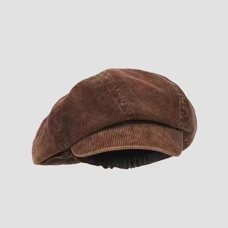 Gorras octogonales Retro Newsboy para hombres y mujeres, sombreros de pintores británicos, boinas de pana a la moda, sombrero de béisbol informal, otoño