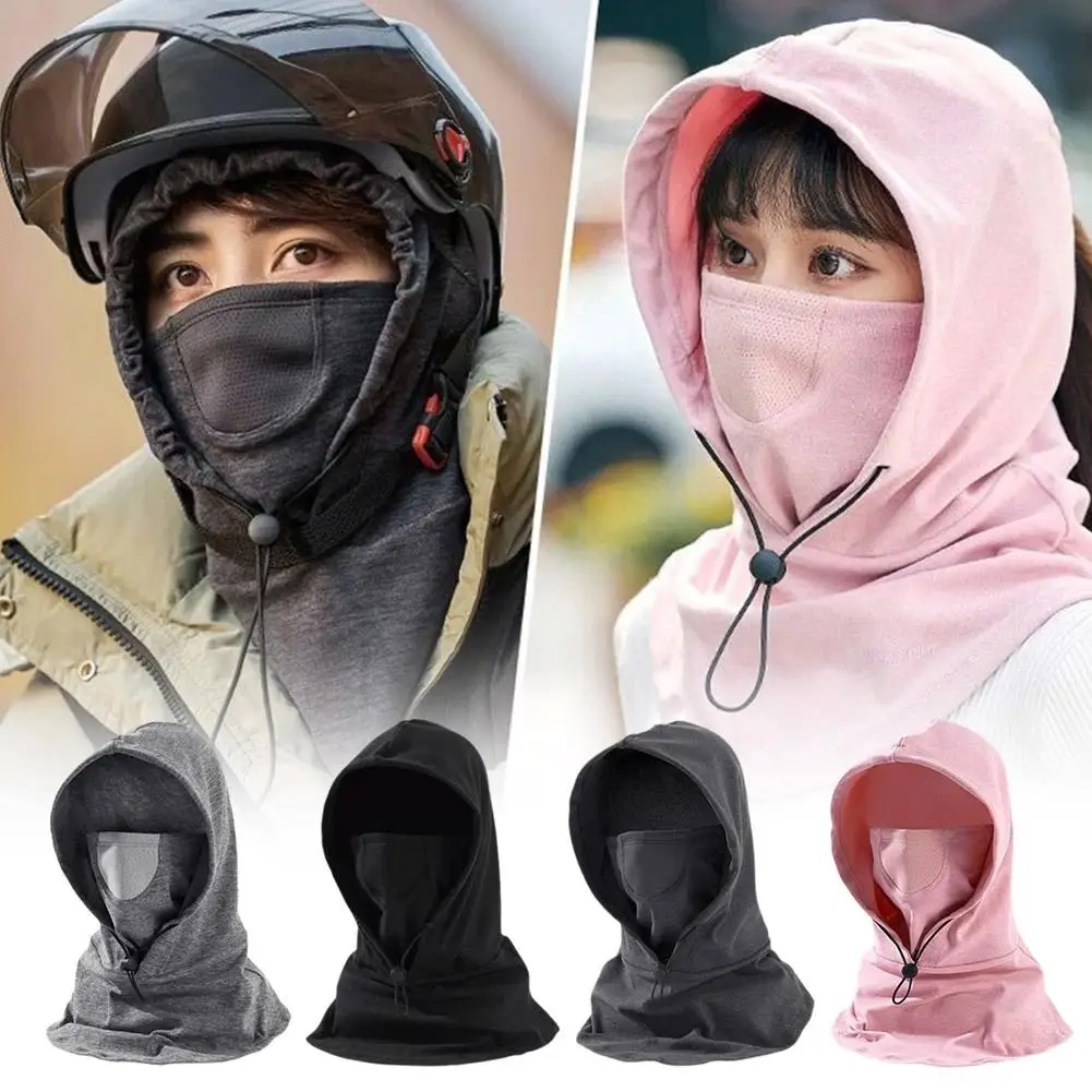 Outdoor Winter Thermal Fleece Balaclava Scarf Ski Face Warmer Cap Warm Neck Windproof Cold Riding Sports Snood Hood Ha J2h8