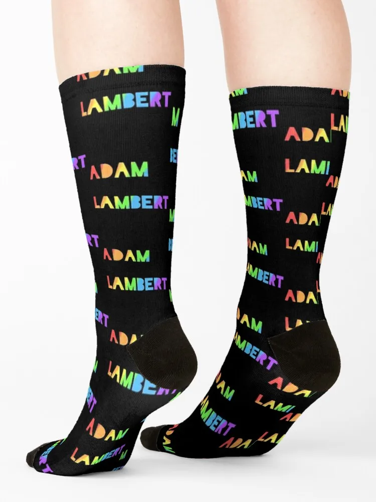 Adam Lambert rainbow Socks Antiskid soccer kawaii hiking cotton Socks Male Women's