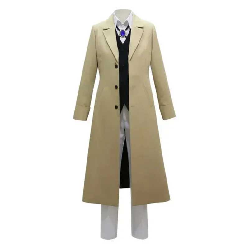 Anime Bungo streunende Hunde Dazai Osamu Cosplay Kostüm lange Jacke Mantel Anzug erwachsene Männer Wind jacke Halloween Weihnachts kleidung