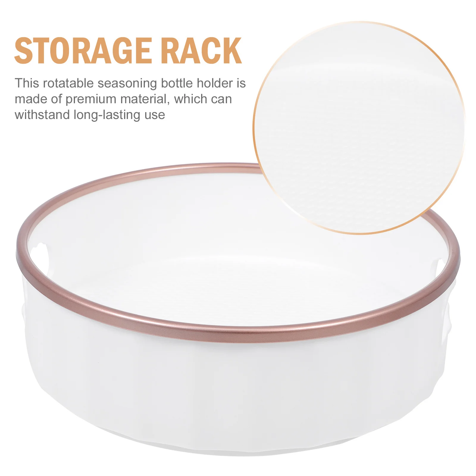 

Rotatable Storage Rack Seasoning Bottle Holder Desktop Organizer Rack Abs Material Space Saving Kitchen Closet Condiment Jar