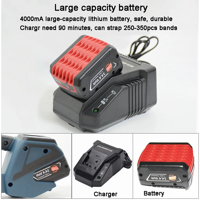 Mesin Strapping Elektrik Portabel Model V2 untuk Alat Strapping Elektrik Genggam Tali PET PP Lebar 1/2-5/8 Inci