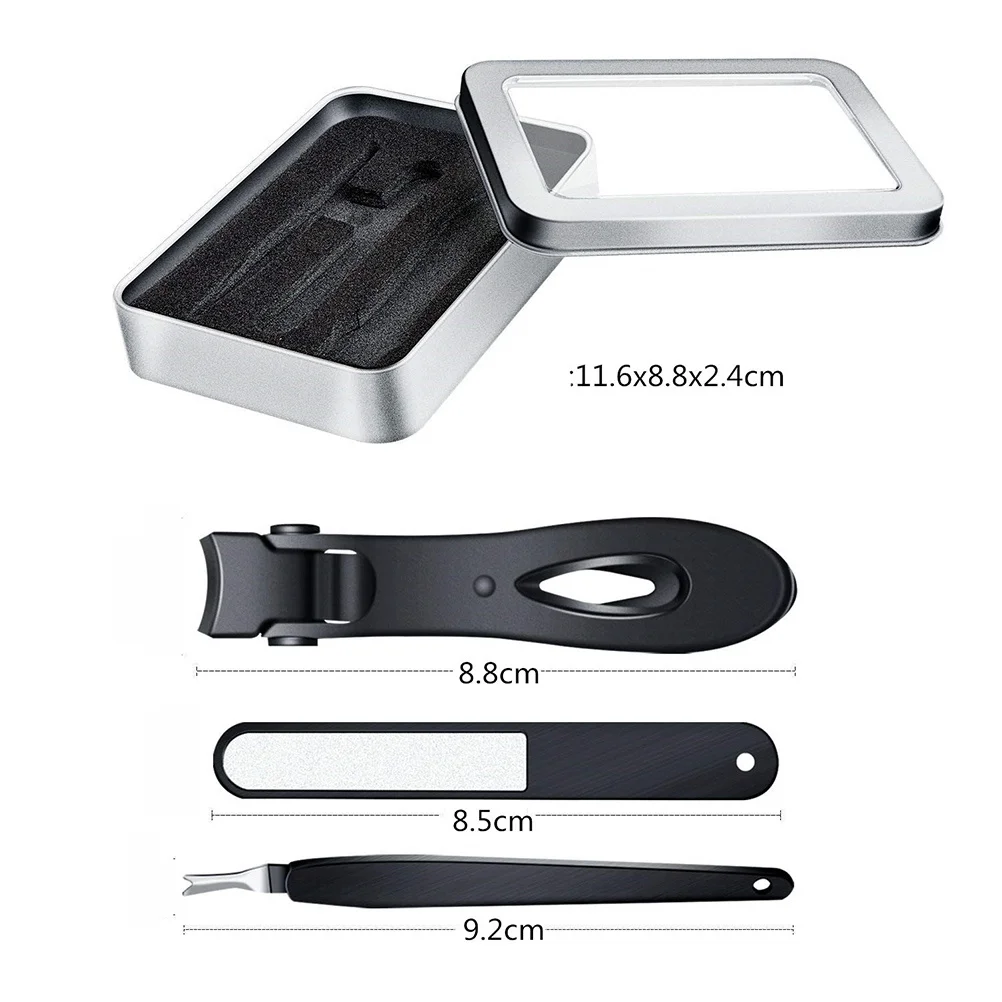 3 szt. Obcinaczki do paznokci ze stali nierdzewnej z szerokim otworem szczęk, wytrzymałe obcinacze do paznokci, zestaw do pedicure i manicure, zestaw do pielęgnacji paznokci